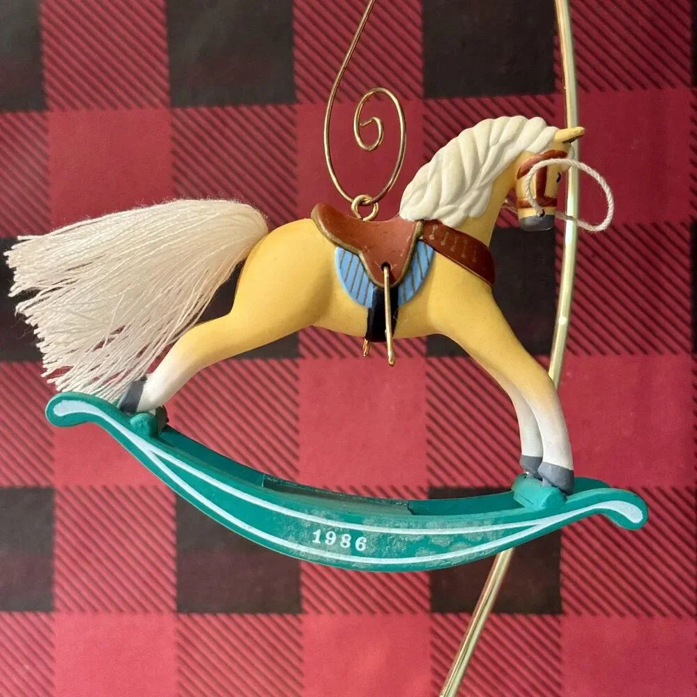 1986 Hallmark Rocking Horse #6 Collectors Series Vintage Christmas Ornament